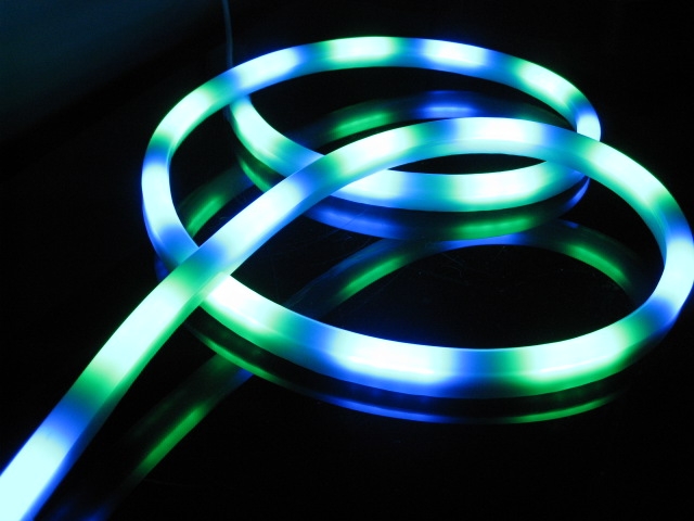 2m SET Neonové LED svetlo s napájacím káblom biela+modrá
